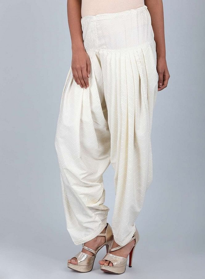 Solid Resham Embroidered Short Kurta with Salwar Pants - White – FASHOR